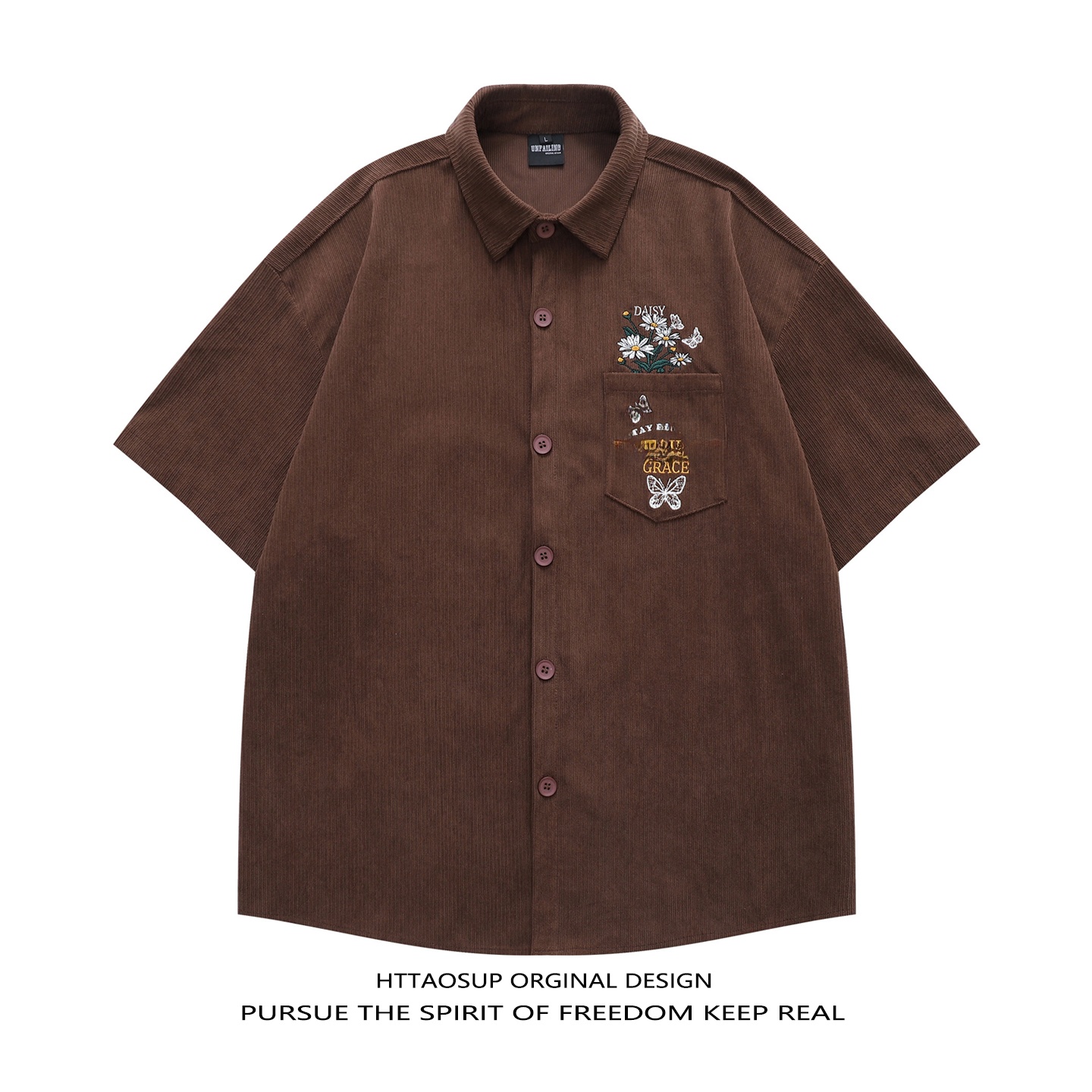 Corduroy Button Up Shirt Men - HTTAOSUP 2026 Heren overhemd met korte