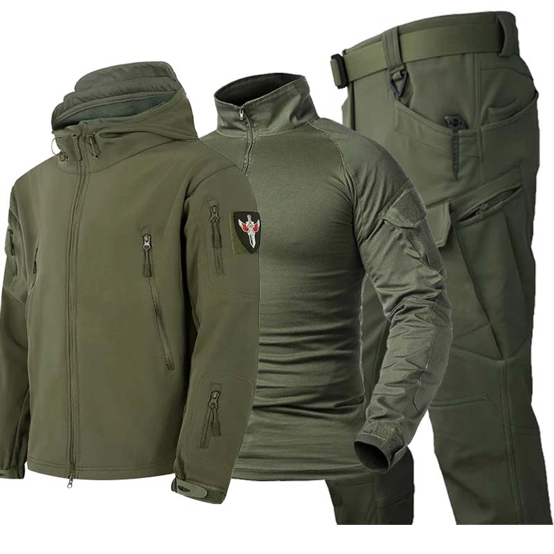 Tactical Military Shirt Cargo - 3PCS Heren Camo Tactische Sets Hooded
