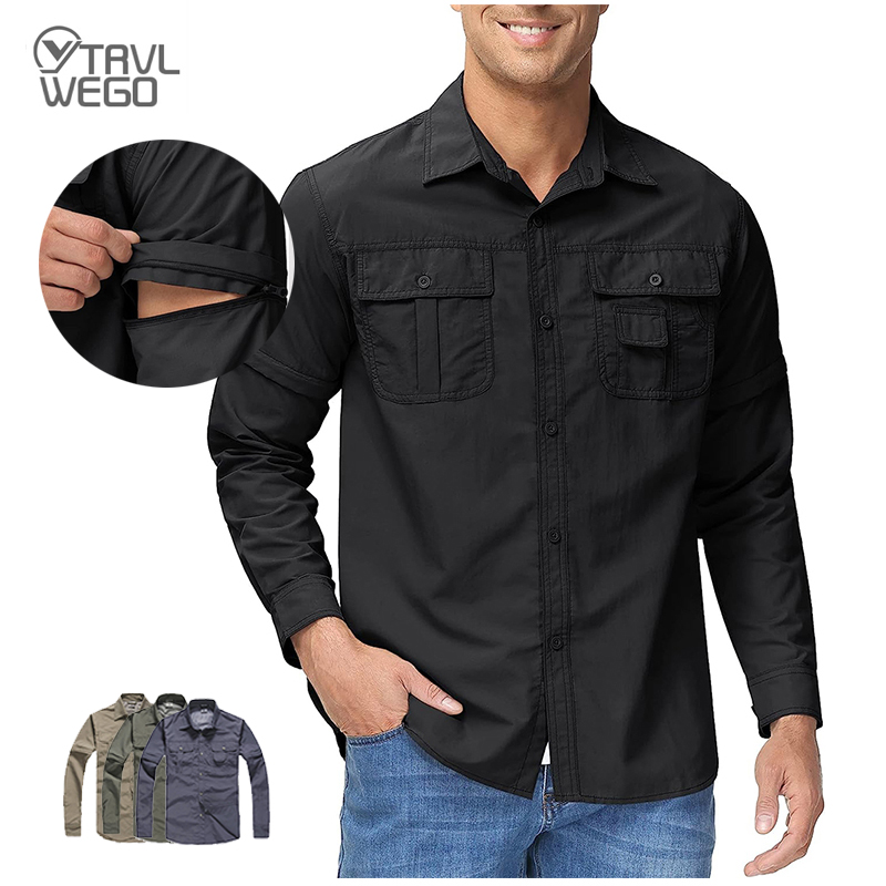 Tactical Military Shirt Cargo - TRVLWEGO Heren Shirt Wandelen Kamperen Sneldrogend