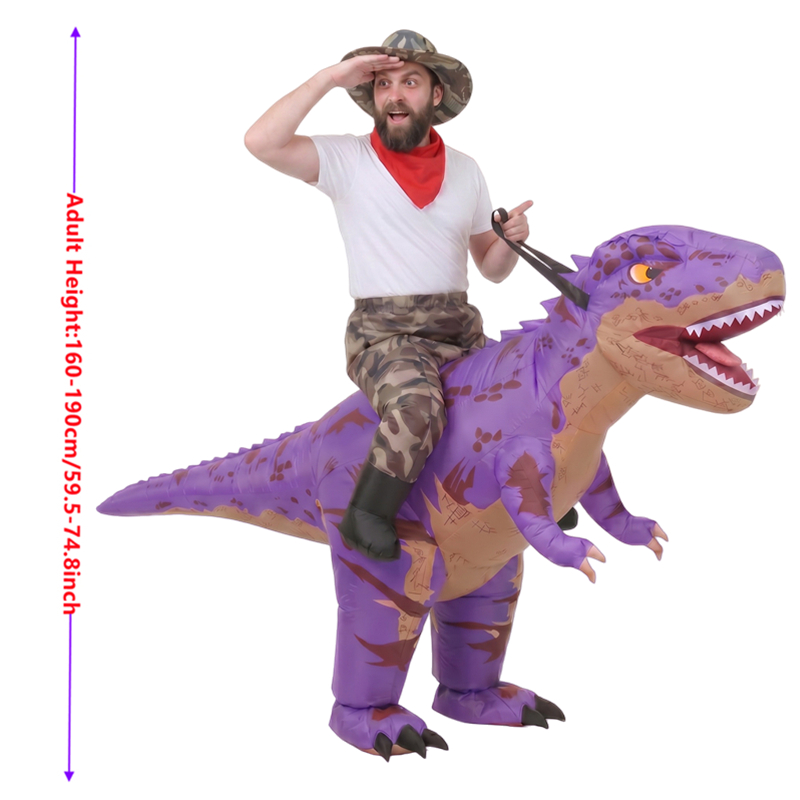 Grappig Camo paars T-Rex opbla - Suits recensie en prijs