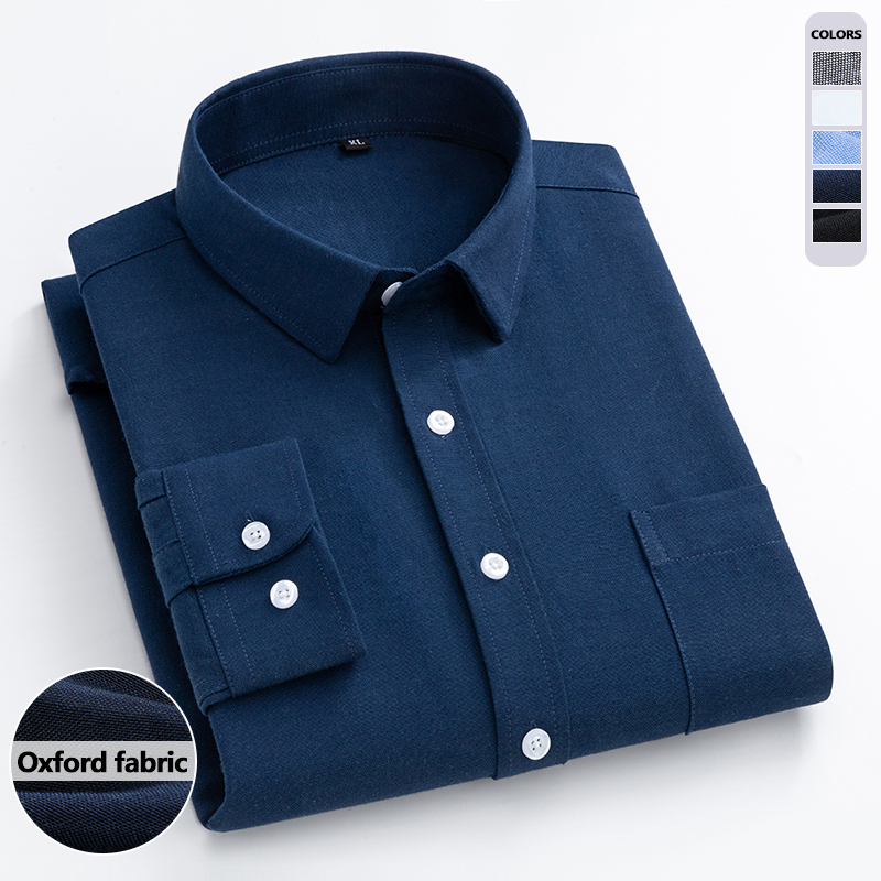 Marineblauw Oxford-shirt Heren - Oxford Cotton Casual Shirt Business recensie en prijs