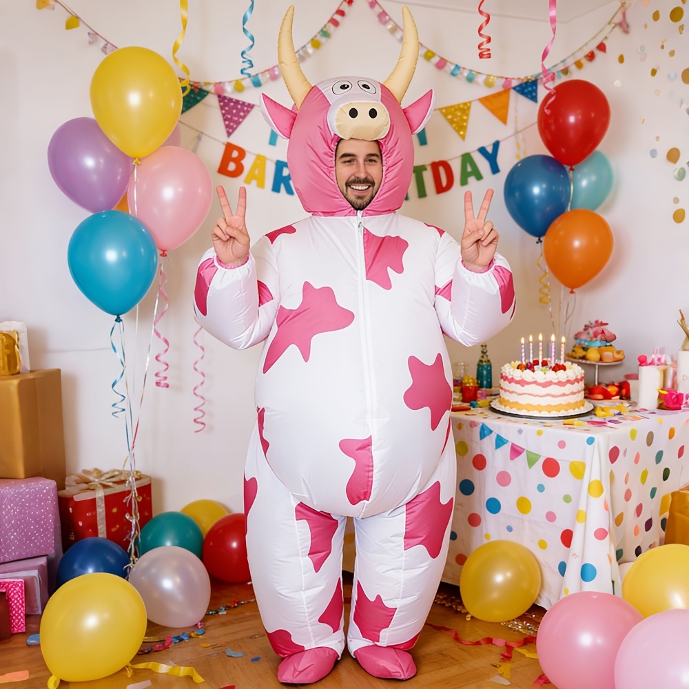 Grappig opblaasbaar roze koeie - Suits recensie en prijs