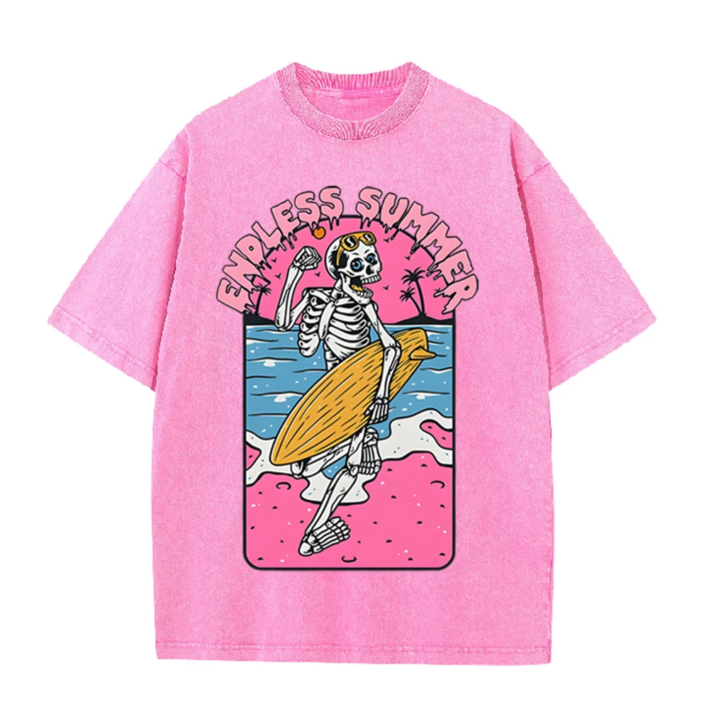 2026 Vintage Skeleton Surfer E - Acid Wash Vintage Graphic T Shirt recensie en prijs