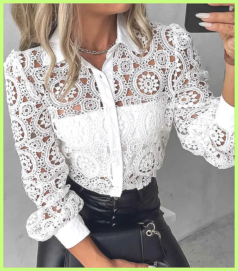 2025 Dames Wit Kant Blouse, El - Shirts recensie en prijs