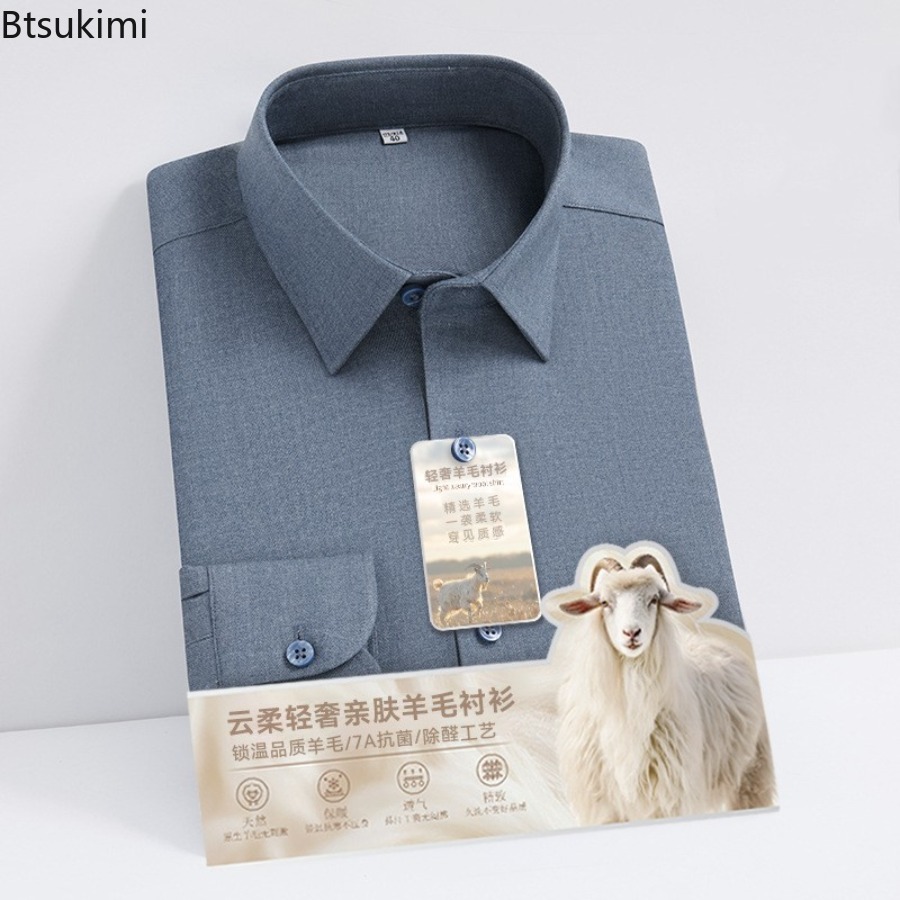 Nieuwe hoogwaardige wollen mod - Mandarin Collar Formal Shirt Slim Fit recensie en prijs
