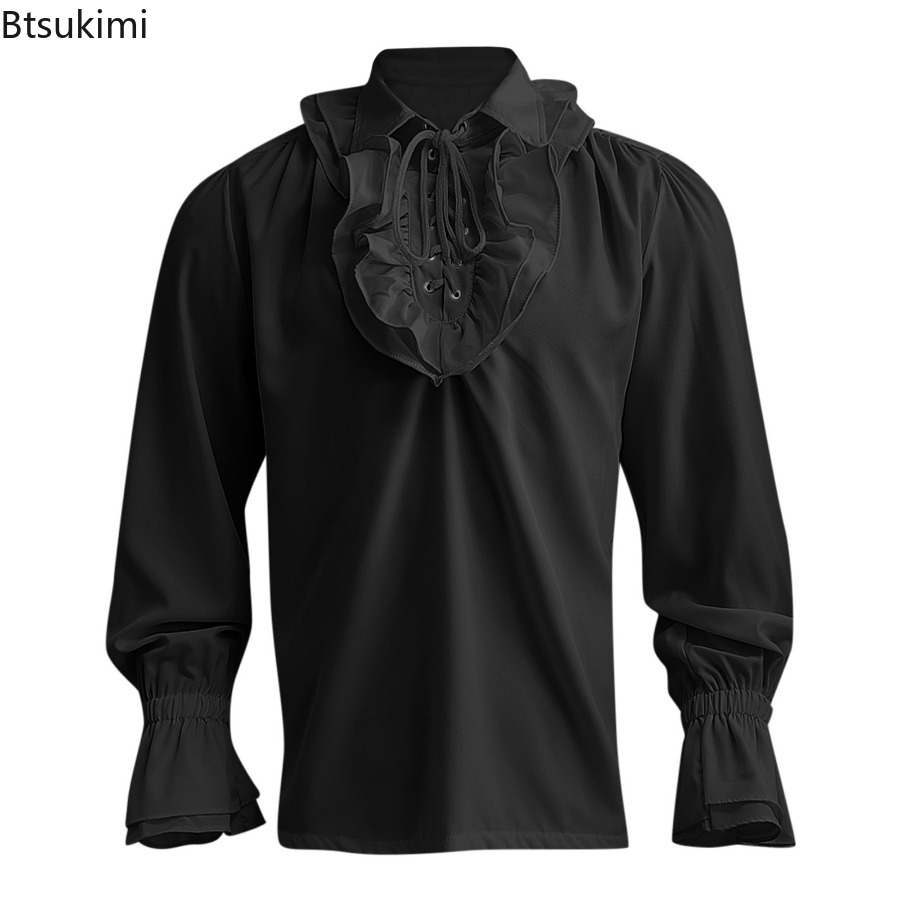 Heren Middeleeuwse Renaissance - Medieval Gothic Lace Up Pirate Shirt recensie en prijs